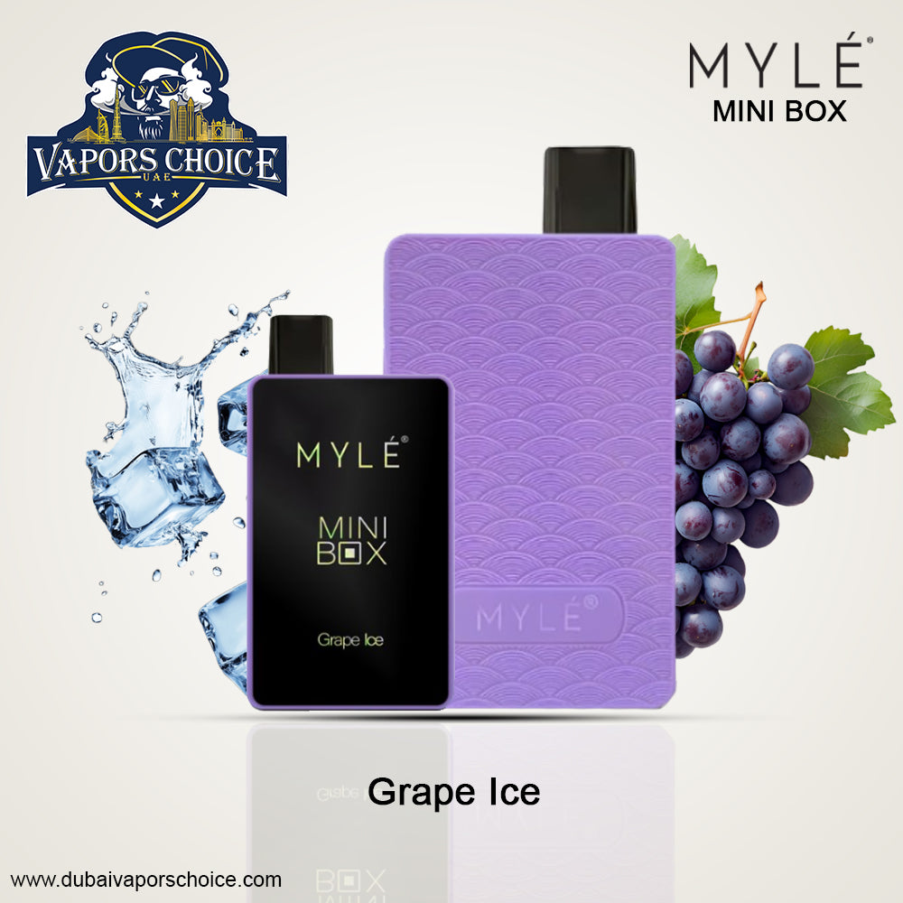 MYLE MINI BOX 1500 PUFFS DISPOSABLE VAPE (20mg Nicotine) Grape Ice UAE Abu Dhabi & Dubai